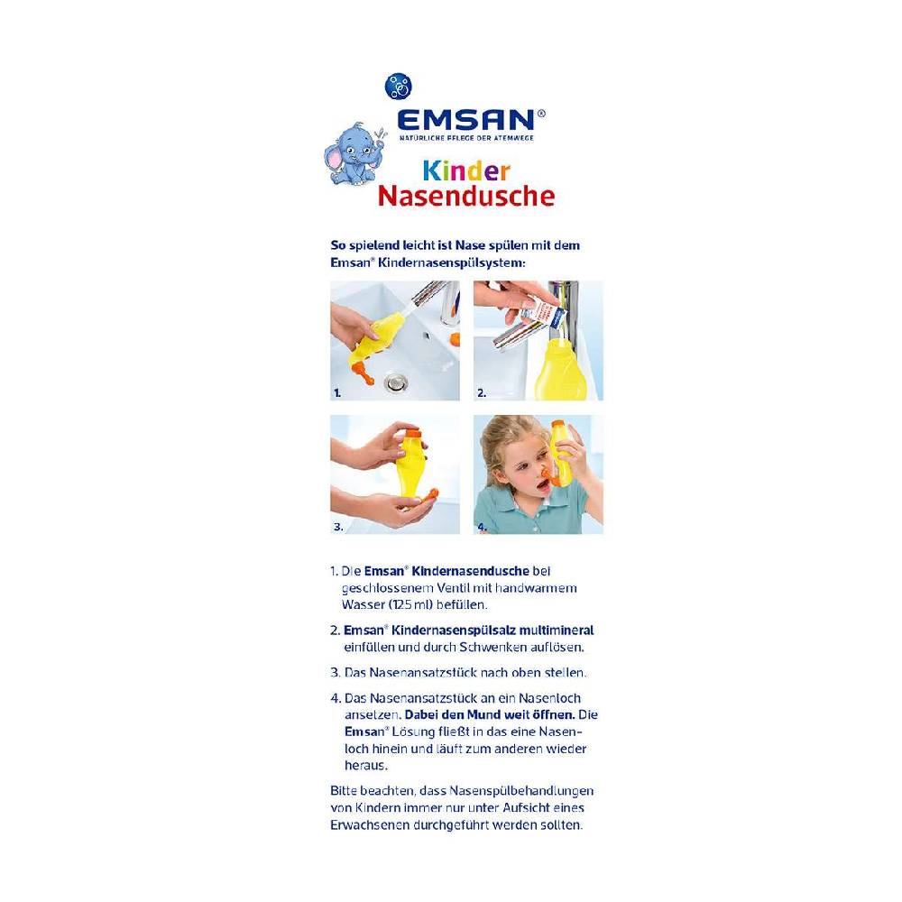 emsan Emcur Nose Flush for Children & 10 Sachets of Mineral Salt Auslauf