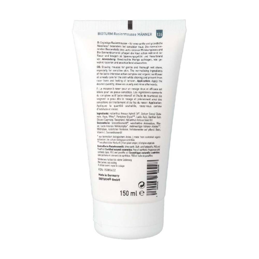 bioturm Bioturm shaving mousse sensitive: Organic shaving foam without fragrances Räumungsverkauf