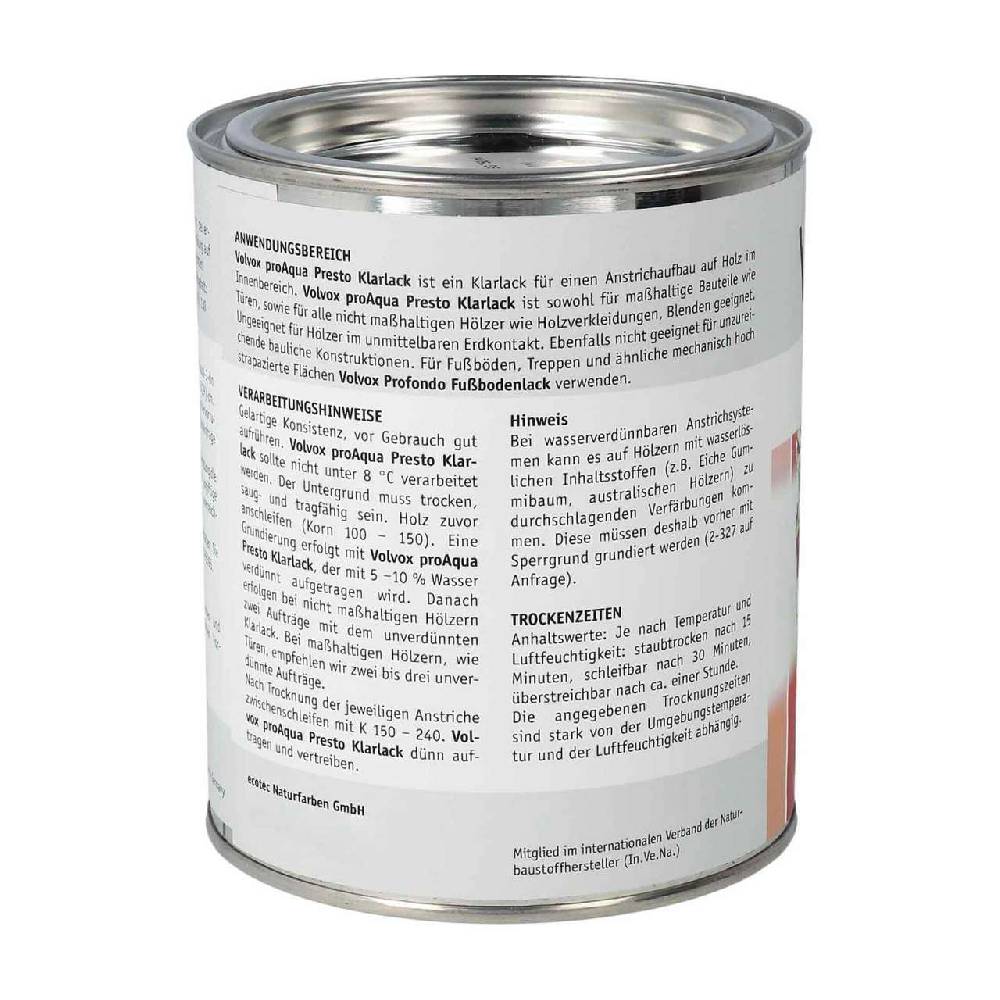 volvox Volvox proAqua wood varnish clear - solvent-free & dilutable with water Limitierter Zeitrabatt