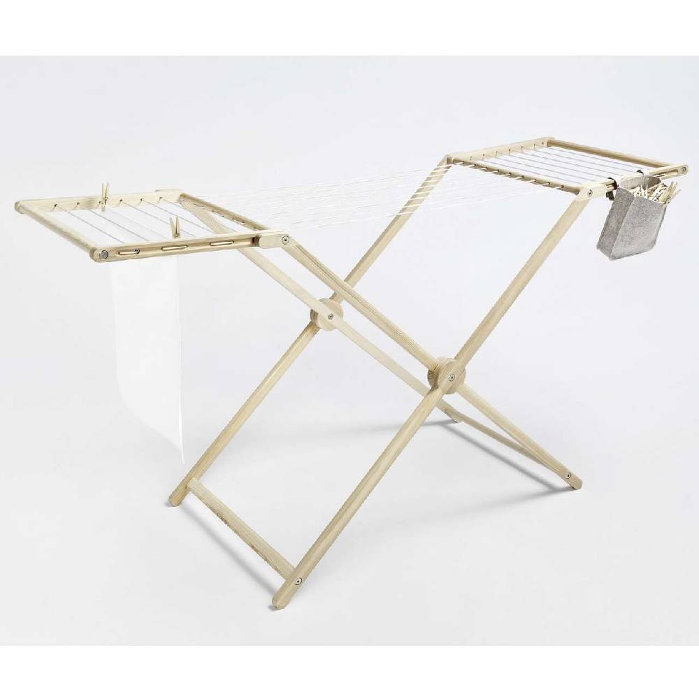 side-by-side Wooden laundry rack, foldable - Side by Side Design Sonderangebot