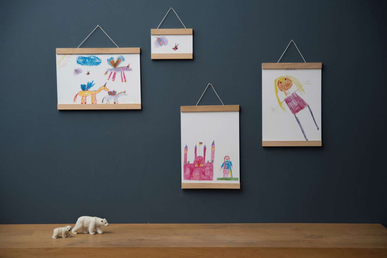 side-by-side Side by Side picture rail wood oak for DIN A3 wall design Vatertagsangebot
