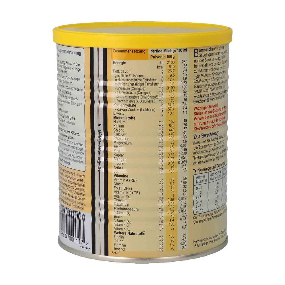 blauer-planet Bambinchen 1 Infant Formula (0-6 months) Speichern exportieren