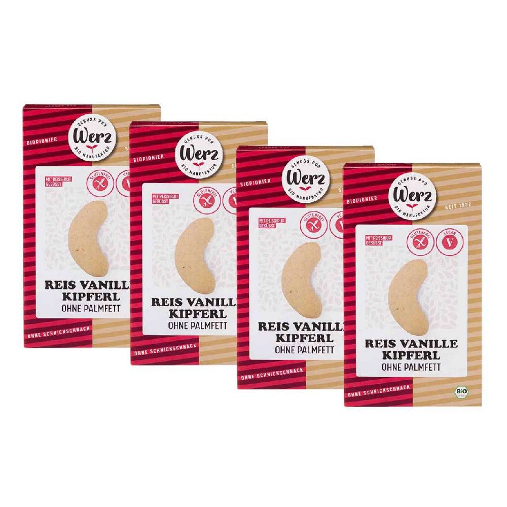 werz Rice Vanilla Biscuits (4 x 125 grams)