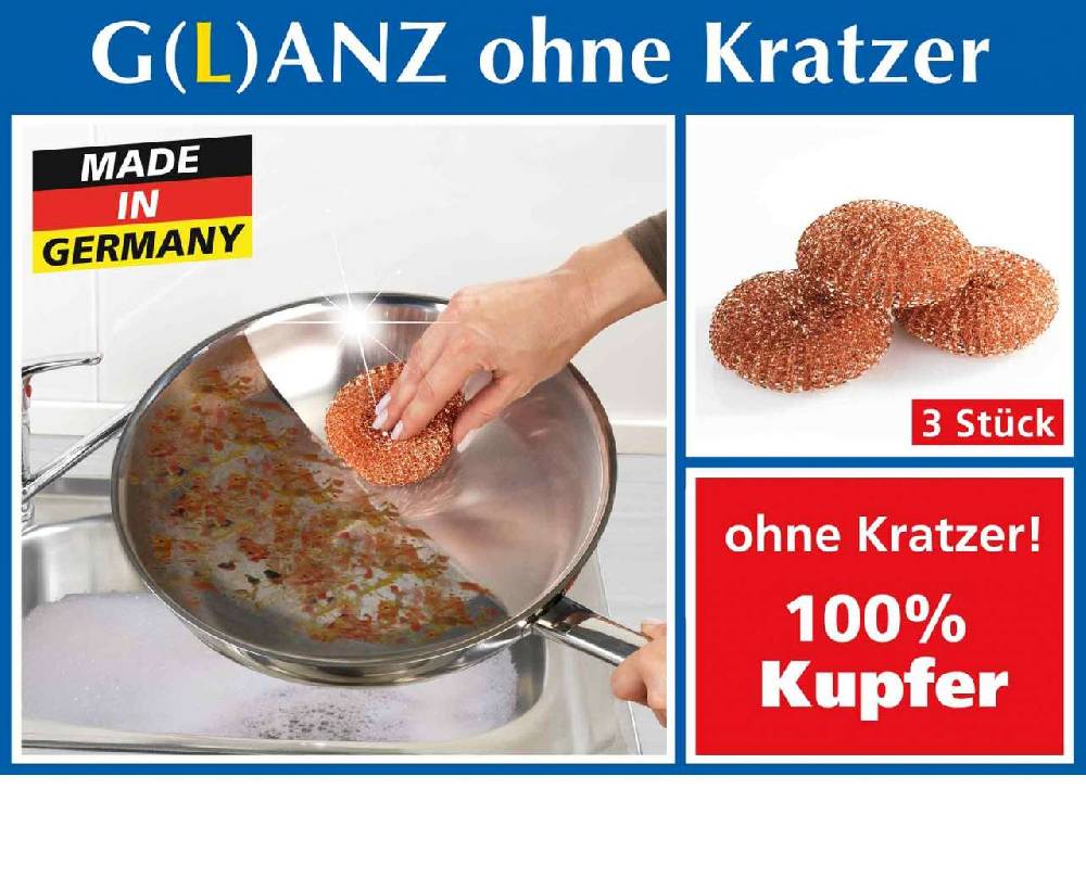 purenature PureNature copper sponge in set of 3 - cleans without scratches Günstig kaufen