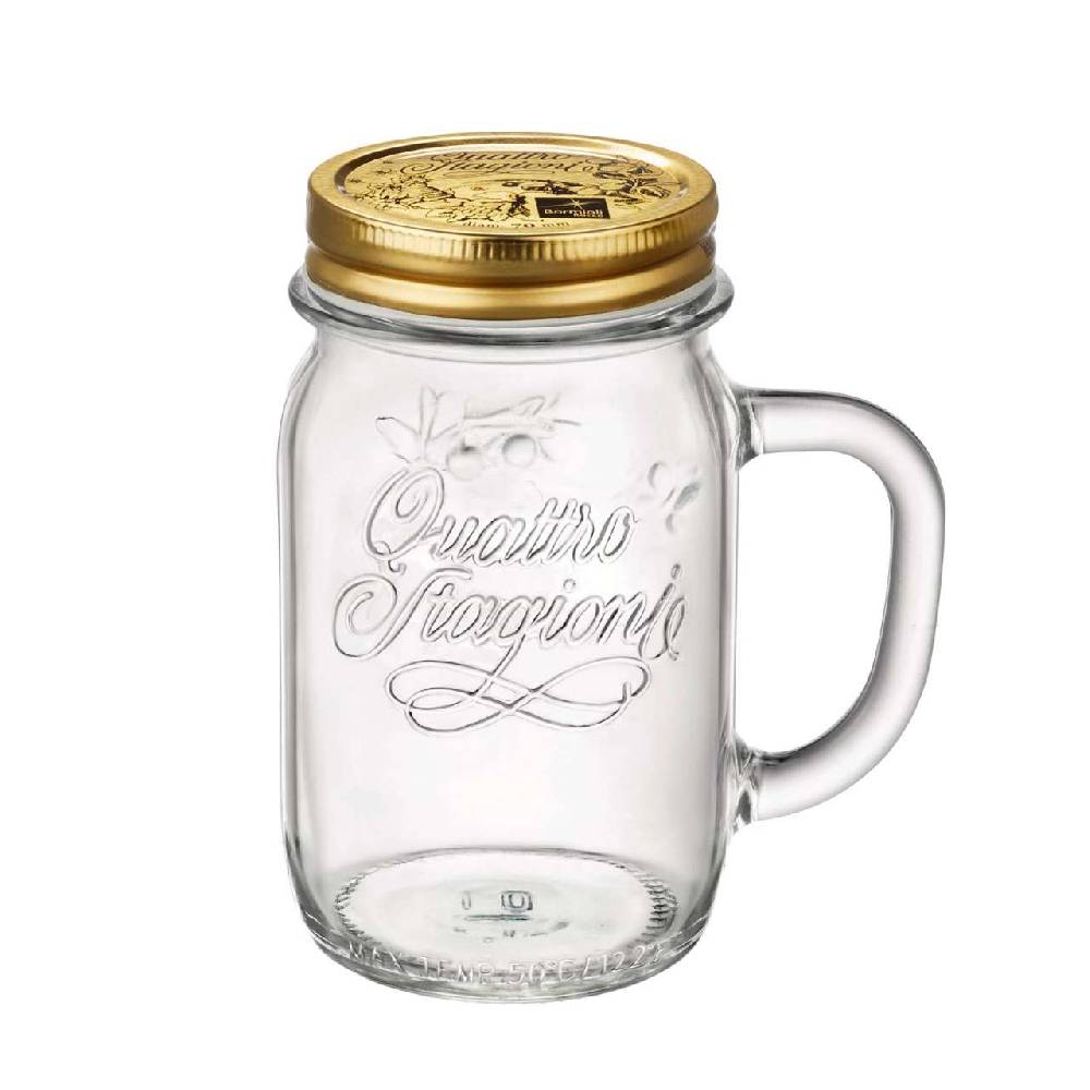 quattro-stagioni Quattro Stagioni Vintage Glass Jars with Lids & Handles 400ml Online