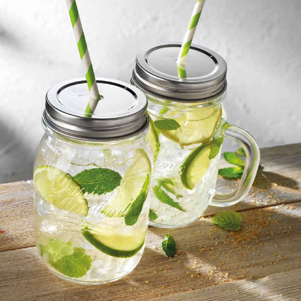 quattro-stagioni Quattro Stagioni Vintage Glass Jars with Lids & Handles 400ml Online