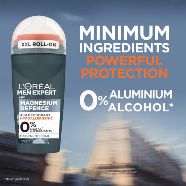 L'Oréal Paris Men Expert Magnesium Defence Hypoallergenic 48 Hour Roll-On Deodorant 50ml Zeitbegrenzte Promotion