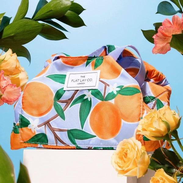 The Flat Lay Co. Drawstring Makeup Bag - Mediterranean Oranges Großer Ausverkauf