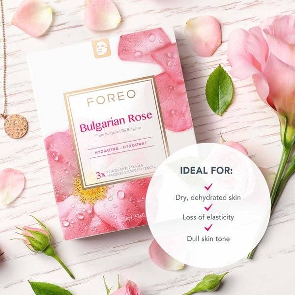 FOREO Bulgarian Rose Moisture-Boosting Sheet Face Mask (3 Pack) Sonderangebote