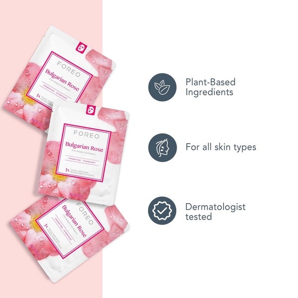 FOREO Bulgarian Rose Moisture-Boosting Sheet Face Mask (3 Pack) Sonderangebote