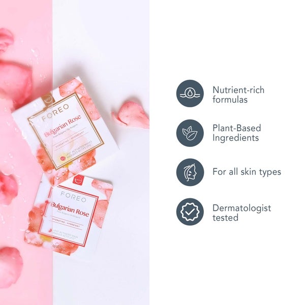 FOREO Bulgarian Rose UFO Moisture-Boosting Face Mask (6 Pack) 50% Rabatt für begrenzte Zeit