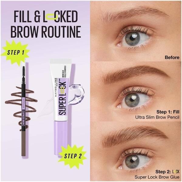 Maybelline Superlock Brow Glue Sweat-Resistant, Transfer-Resistant, 24H Wear 8ml - Clear Versandkostenfrei