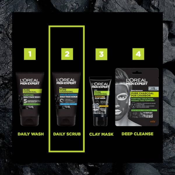 L'Oréal Paris Men Expert Pure Charcoal Anti-Blackhead Daily Face Scrub 100ml Blitzangebot