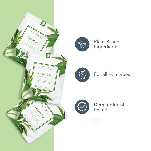 FOREO Green Tea Purifying Sheet Face Mask (3 Pack) Im Verkauf