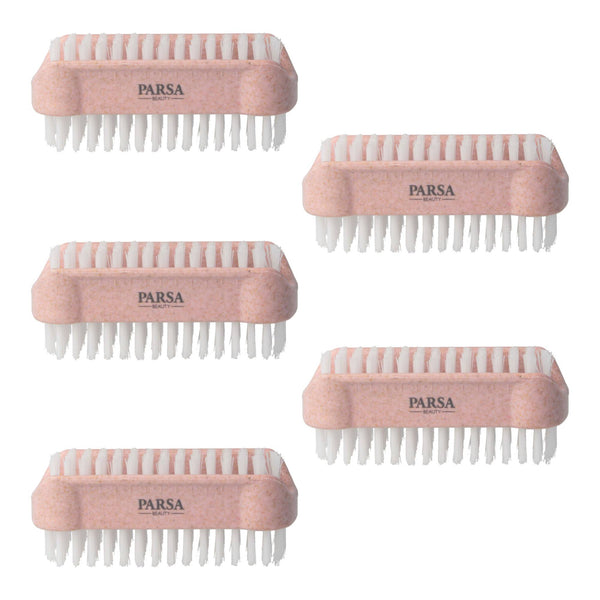 Parsa Beauty 5er Pack PARSA Beauty Nature Love Nagelbürste Handwaschbürste, doppelseitige Nagelbürste in rosa Muttertagsangebot