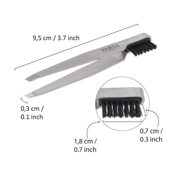 Parsa Beauty PARSA Beauty Pinzette mit Augenbrauenbürstchen, 2in1 Online Outlet