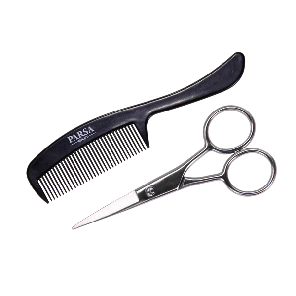 Parsa Beauty PARSA Beauty Black Edition Bart-Set - Schere und Kamm Neueste Stile