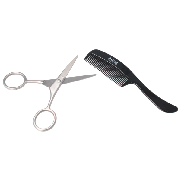 Parsa Beauty PARSA Beauty Black Edition Bart-Set - Schere und Kamm Neueste Stile
