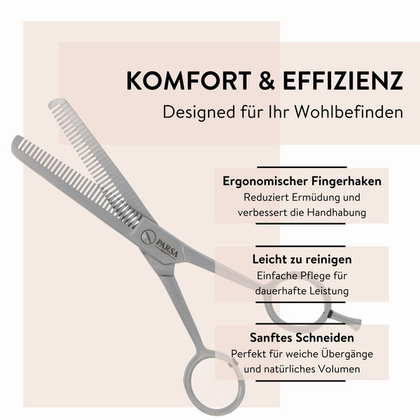 Parsa Beauty PARSA Beauty Effilierschere mit Fingerhaken Auslauf