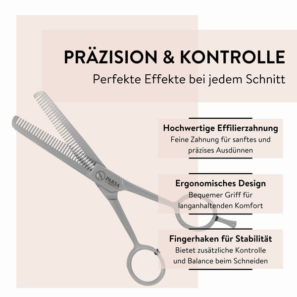 Parsa Beauty PARSA Beauty Effilierschere mit Fingerhaken Auslauf
