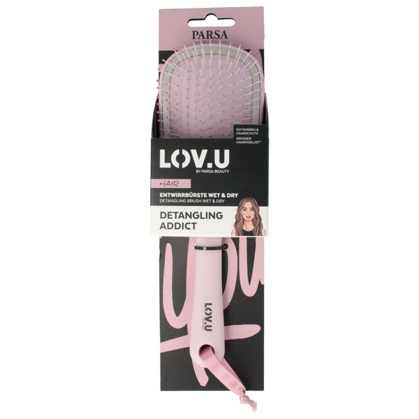 Parsa Beauty PARSA Beauty LOV.U Entwirrbürste Wet & Dry groß oval rosa Lagerräumung