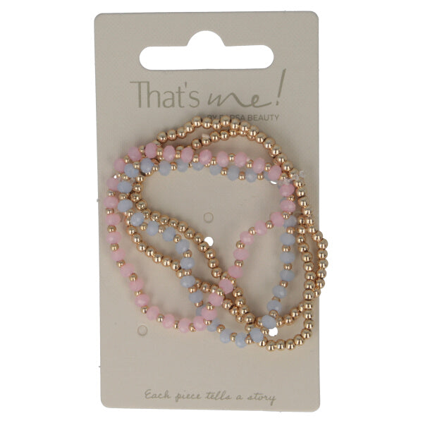 Parsa Beauty That's me by PARSA Beauty Armbandset in gold mit blauen und rosanen Perlen 50% Rabatt mit kostenlosem Versand