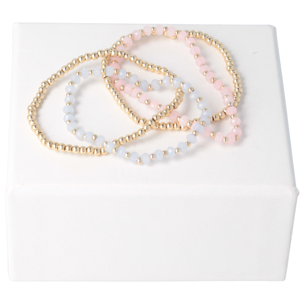 Parsa Beauty That's me by PARSA Beauty Armbandset in gold mit blauen und rosanen Perlen 50% Rabatt mit kostenlosem Versand