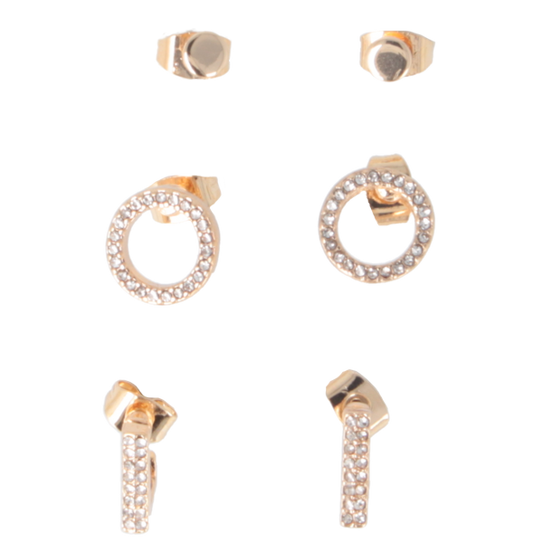Parsa Beauty That's me by PARSA Beauty Ohrstecker-Set in Gold mit rechteckigen Huggies, Plättchen und Kreisen Online