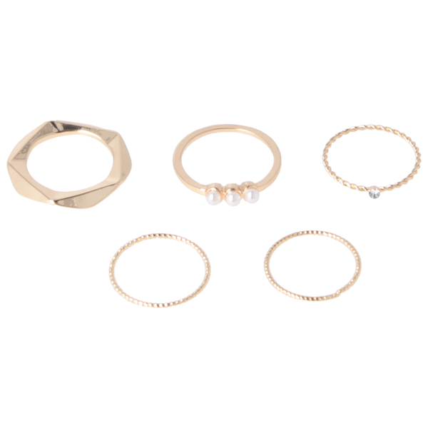 Parsa Beauty That's me by PARSA Beauty Ringset in Gold mit Perlendetails Outlet