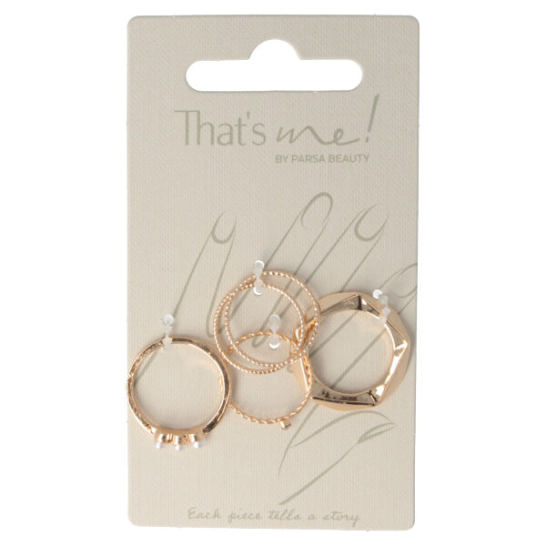 Parsa Beauty That's me by PARSA Beauty Ringset in Gold mit Perlendetails Outlet