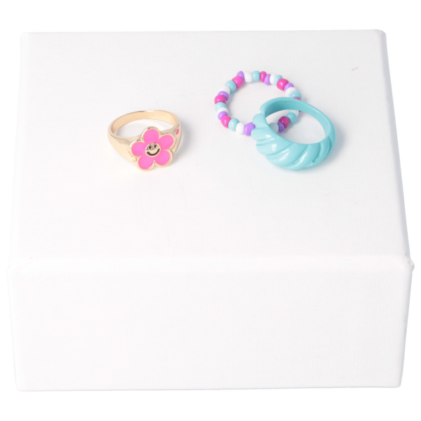 Parsa Beauty That's me by PARSA Ring-Set mit goldenem Statement Ring und zwei farbenfrohen Ringen Blitzverkäufe