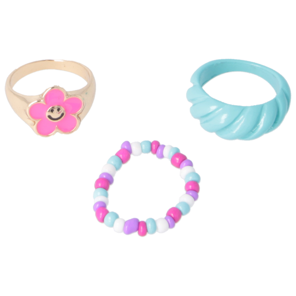 Parsa Beauty That's me by PARSA Ring-Set mit goldenem Statement Ring und zwei farbenfrohen Ringen Blitzverkäufe