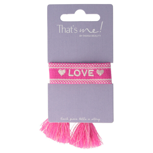 Parsa Beauty That's me by PARSA Beauty Stoffarmband in Pink mit Love Schriftzug Kostenloser Versand