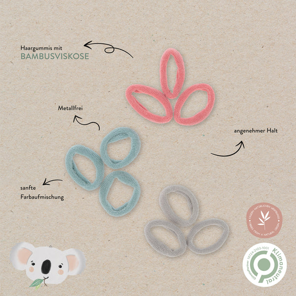 Parsa Beauty PARSA Beauty Nature Kids Haargummi gerippt mit Bambusviskose, 9 Stk Zeitlich begrenztes Angebot