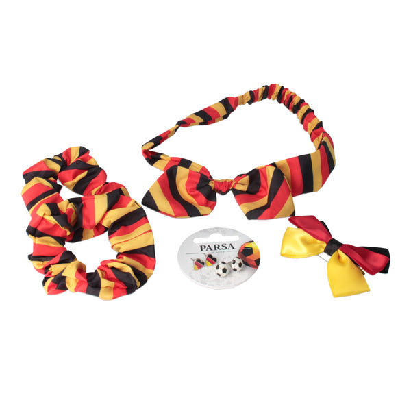 Parsa Beauty PARSA Beauty Deutschland Fanartikel Set Haarband, Schleife, Ohrringe, Scrunchies für EM und WM Kostenloser Versand international