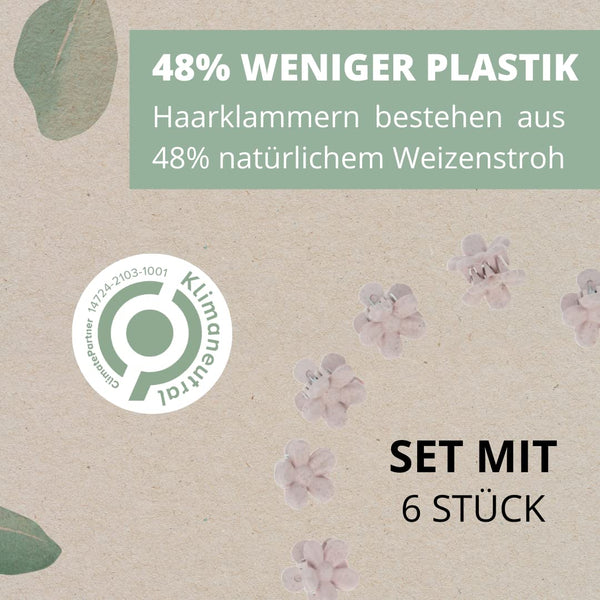 Parsa Beauty PARSA Beauty Nature Kids Haarklammer Blütenform mit Weizenstroh, 6 Stk Begrenzt auf 3 Tage