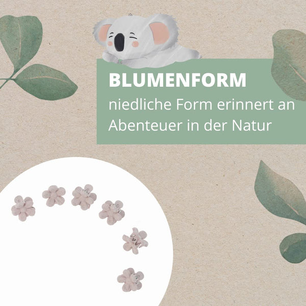 Parsa Beauty PARSA Beauty Nature Kids Haarklammer Blütenform mit Weizenstroh, 6 Stk Begrenzt auf 3 Tage