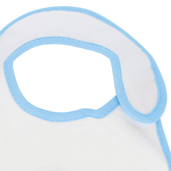 Parsa Beauty PARSA Baby Lätzchen mit Klettverschluss wasserdicht in weiß mit blauem Bündchen Muttertagsangebot