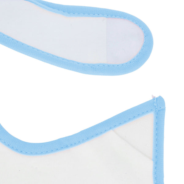Parsa Beauty PARSA Baby Lätzchen mit Klettverschluss wasserdicht in weiß mit blauem Bündchen Muttertagsangebot