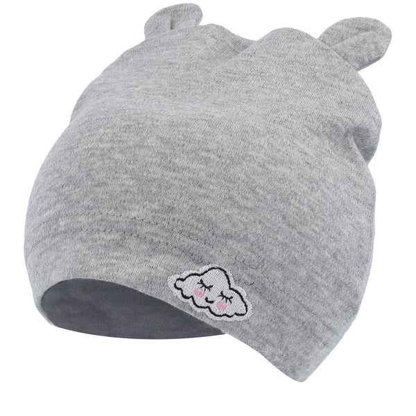 Parsa Beauty PARSA Baby Mütze grau mit Öhrchen und Wölkchenstickerei 1 Stk Valentinstagsangebot