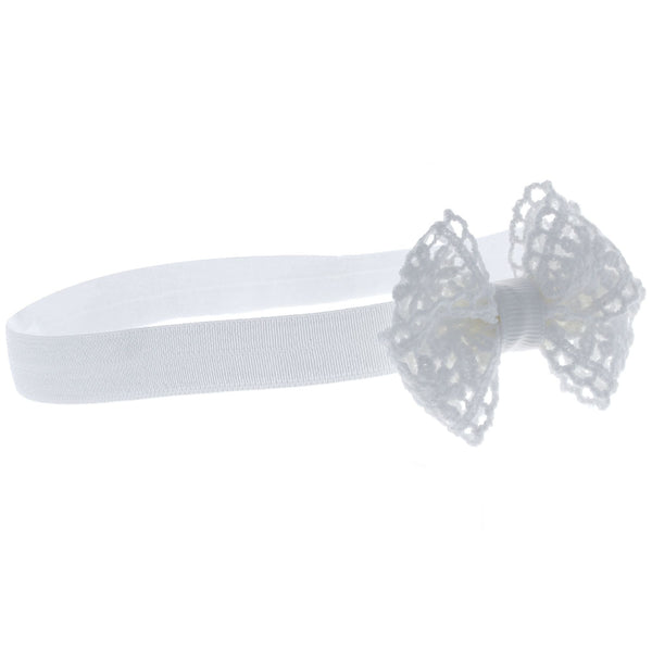 Parsa Beauty PARSA Baby Haarband weiß mit Spitzenschleife 1Stk Heißer Verkauf