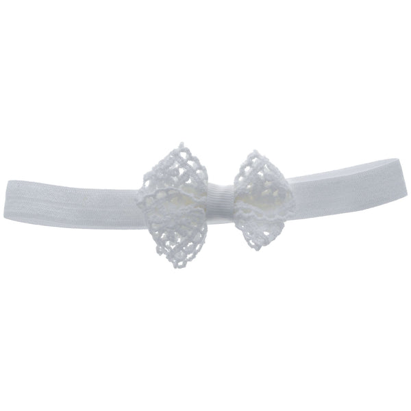 Parsa Beauty PARSA Baby Haarband weiß mit Spitzenschleife 1Stk Heißer Verkauf