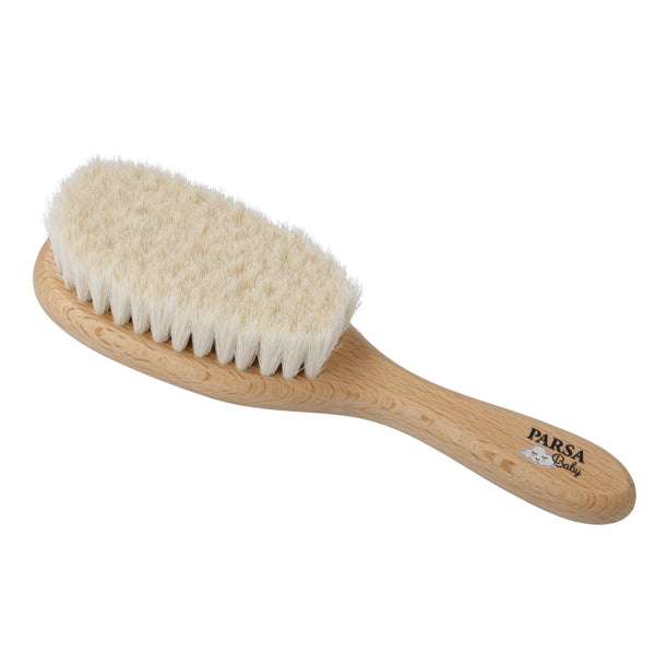 Parsa Beauty PARSA Baby Haarpflegebürste mit Ziegenhaar aus FSC®-zertifiziertem Buchenholz für die Pflege von feinem Babyhaar und empfindlicher Kopfhaut Im Verkauf