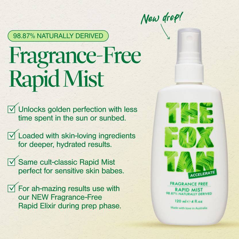 The Fox Tan Fragrance Free Rapid Tanning Mist (120ml) Flash Sale