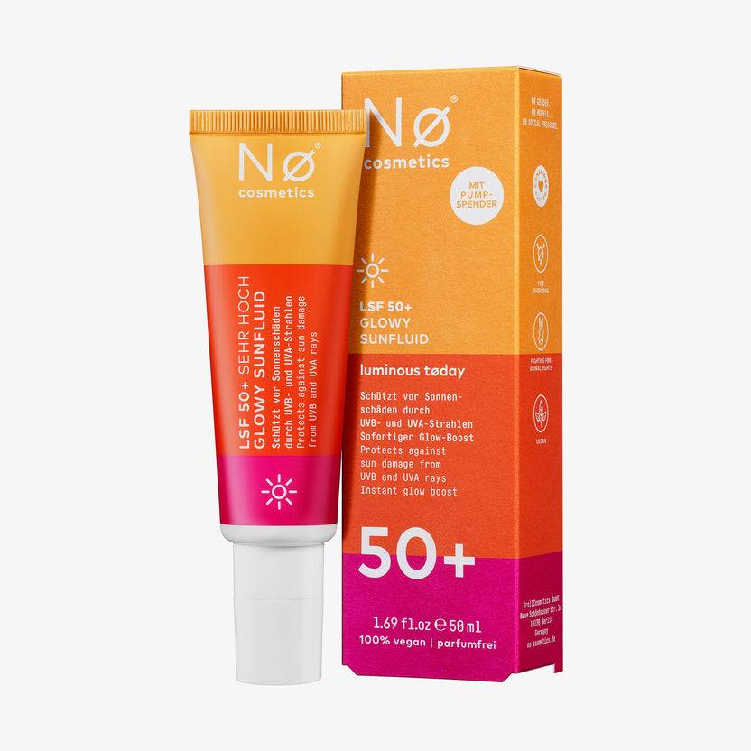 Nø Cosmetics luminous tøday LSF 50+ Glowy Sunfluid (50ml) Kostenlose Rückgabe