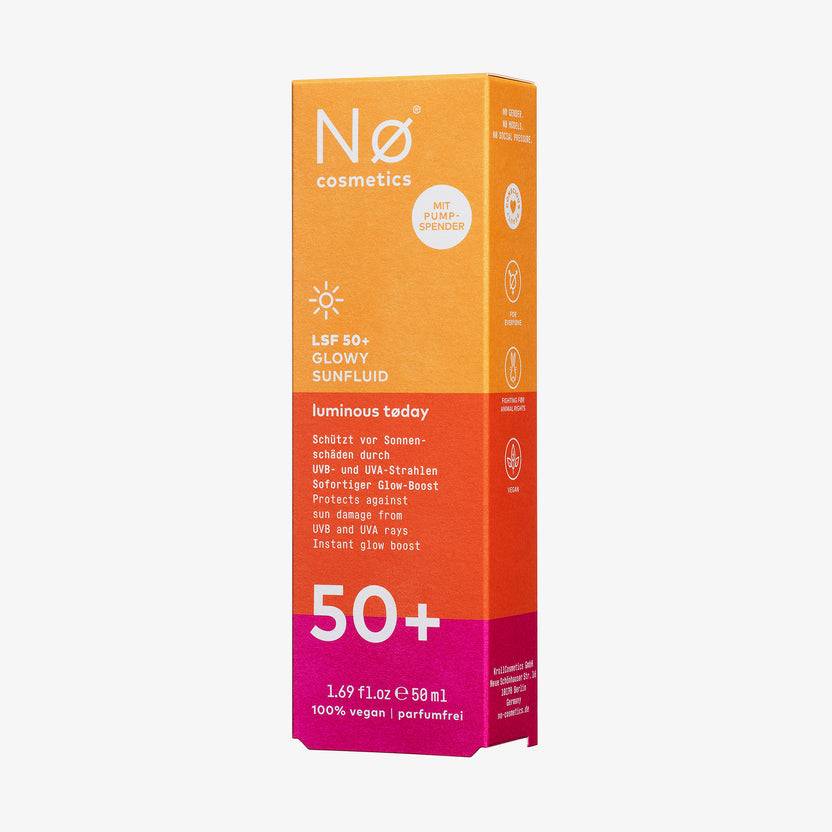 Nø Cosmetics luminous tøday LSF 50+ Glowy Sunfluid (50ml) Kostenlose Rückgabe