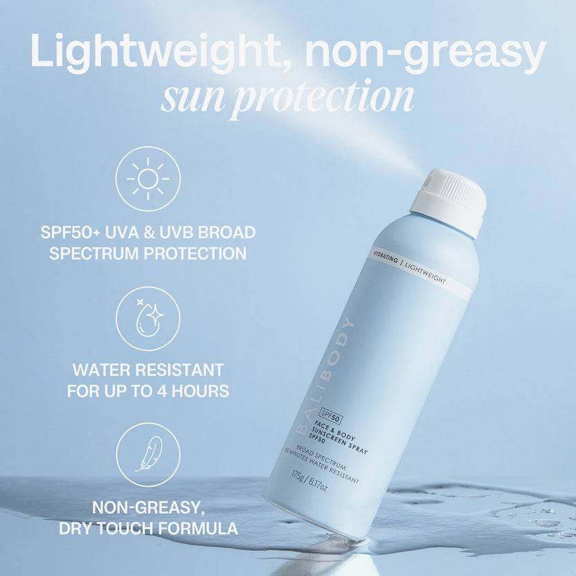 Bali Body Face & Body Sunscreen Spray SPF50+ (175g) Sonderangebot der Fabrik