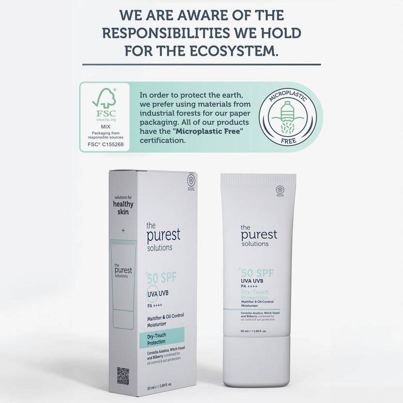 The Purest Solutions 50+ SPF UVA/UVB Dry-Touch Protection Mattifier & Oil Control Moisturizer Sunscreen (50ml) VIP-Rabatte