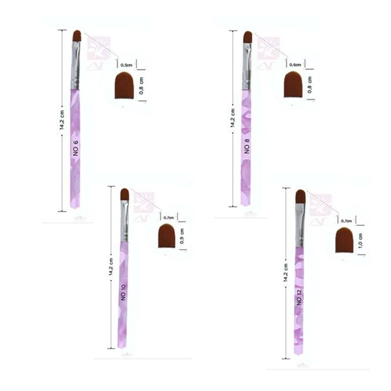 Sun Garden Nails 4 tlg. Set Gelpinsel aus Rotmarderhaar - Rounded Hotsell