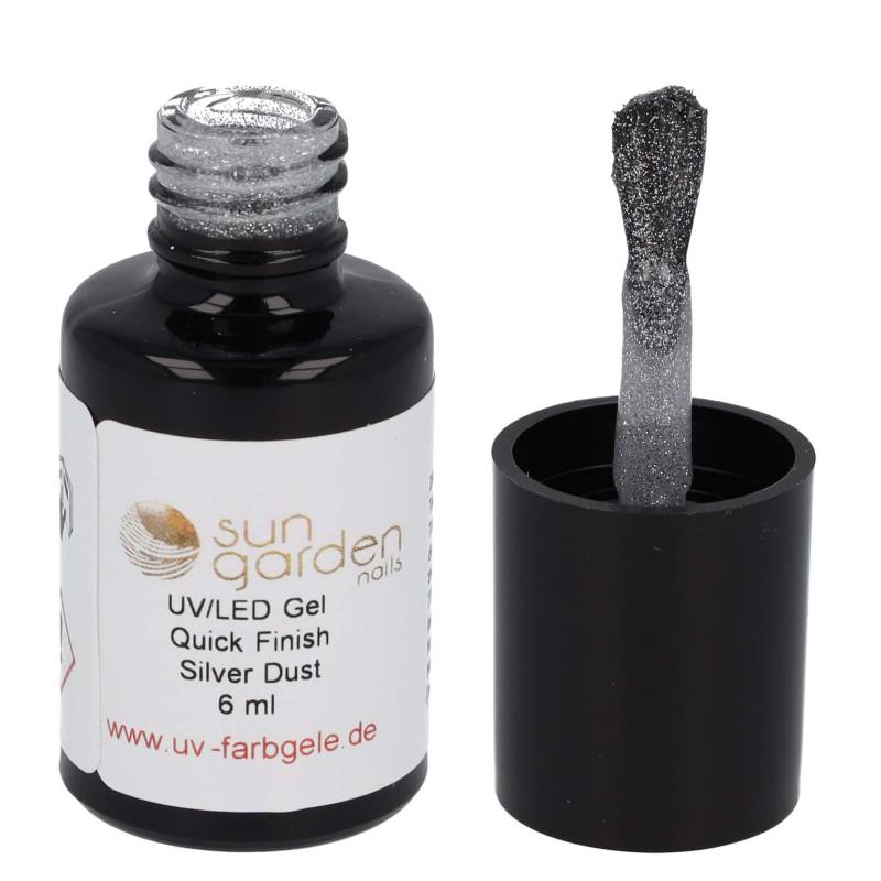 Sun Garden Nails 6ml UV Gel Quick Finish Pinselflasche - Silver Dust Letzte 3 Tage